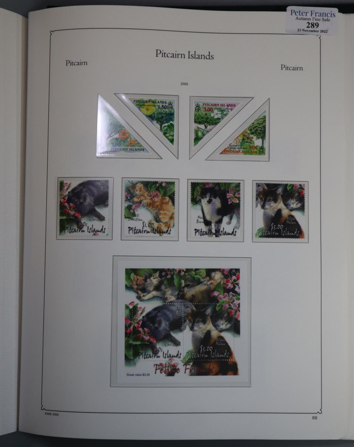 Pitcairn Island collection of u/m mint stamps and miniature sheets in boxed album. 1977 to 2007