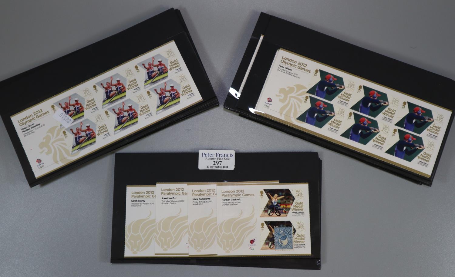 Great Britain 2012 London Olympic Games British Gold Medal Winners 2 complete sets of 29 sheetlets