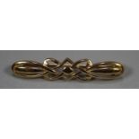 9ct gold celtic knot bar brooch. 2.1g approx. (B.P. 21% + VAT)