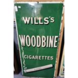 Will's woodbines single sided enamel advertising sign. 92 x 46cm approx. (B.P. 21% + VAT)