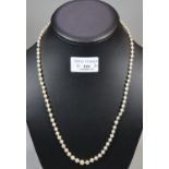 Graduated string of cultured and simulated pearl beads. (B.P. 21% + VAT)