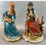 Two Capodimonte figurines, 'Mariani' and another lady with child. (2) (B.P. 21% + VAT)