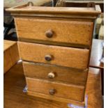 Small oak hanging four drawer chest/cabinet. (B.P. 21% + VAT)
