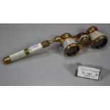 Pair of probably French gilt metal and mother of pearl opera glasses. (B.P. 21% + VAT)