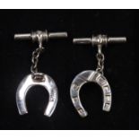Pair of silver horseshoe cufflinks. (B.P. 21% + VAT)