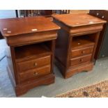 Pair of probably cherry wood modern bedside cabinets. (2) (B.P. 21% + VAT)