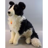 Modern Steiff 'Border Collie 35' seated soft toy dog. (B.P. 21% + VAT)