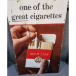 Gold Leaf cigarettes advertising poster, stuck down on board, 'One of the Great cigarettes'. 77 x