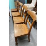 Set of four early 19th century Welsh oak bar back farmhouse kitchen chairs. (4) (B.P. 21% + VAT)