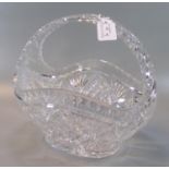 Cut glass single handled basket or bowl. (B.P. 21% + VAT)