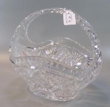 Cut glass single handled basket or bowl. (B.P. 21% + VAT)