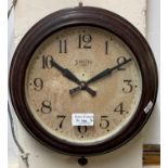 Smiths eight day military Bakelite broad arrow wall clock with military marking and dated 1945 to