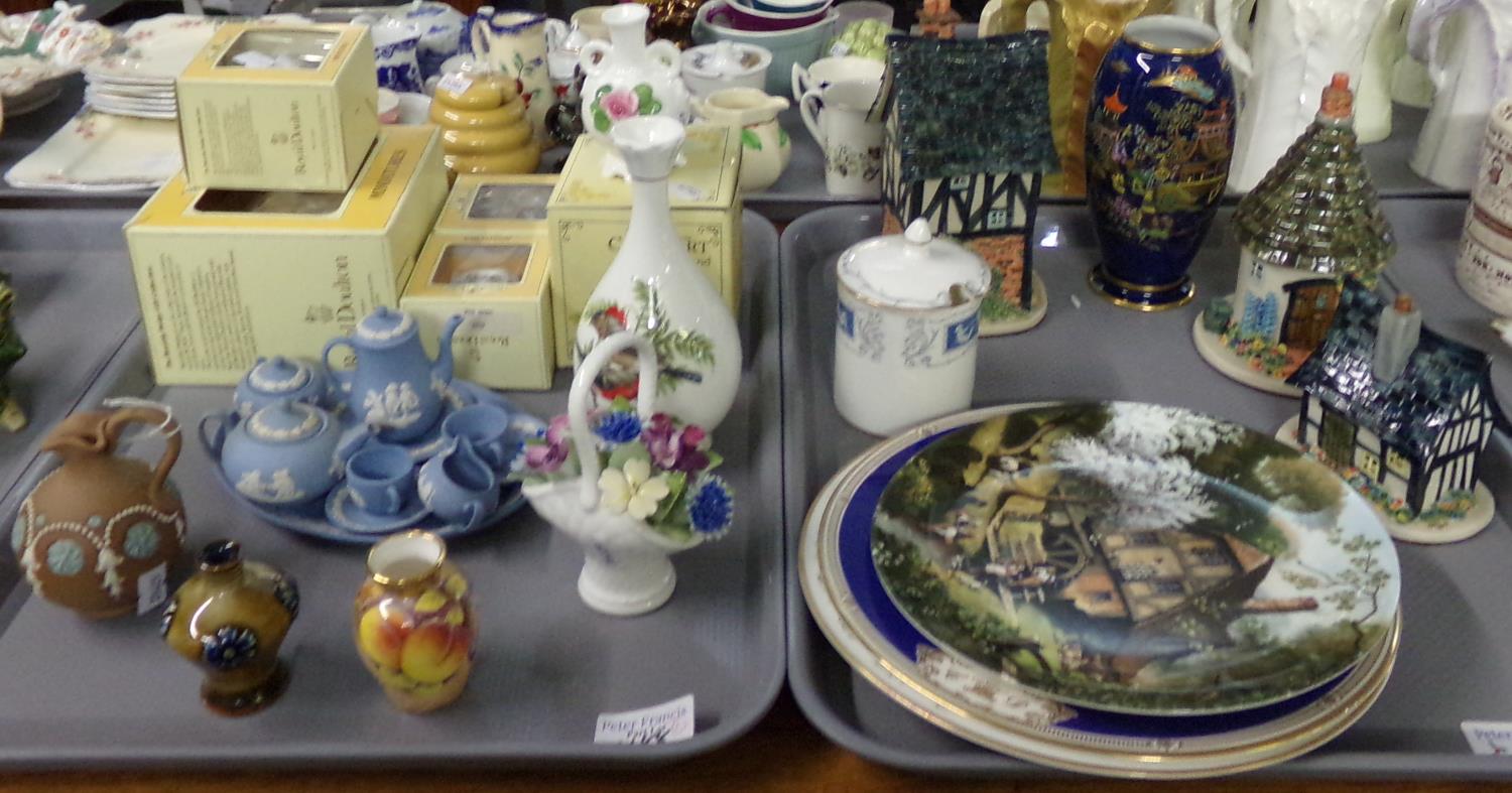 Two trays of china to include: boxed Royal Doulton 'Brambly Hedge' miniature teaware; teapot,