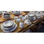 Two trays of Melba china exotic bird and floral design teaware to include: teacups and saucers,