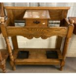 Early 20th century oak hall stand. (B.P. 21% + VAT)