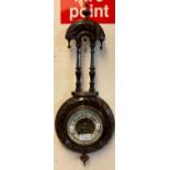 20th century walnut enamel barometer with plaque for 'V.P.C. Mixed Doubles 1929'. (B.P. 21% + VAT)