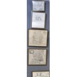 A group of original framed maps to include; Robert Morden 'Wiltshire', 'Hampshire' and 'Chester',