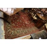 Middle Eastern style red ground super Keshan carpet. 275 x 360cm approx. (B.P. 21% + VAT)