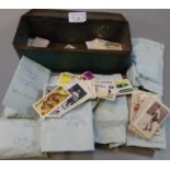 Cigarette cards, selection in old tin, also some Twinings tea cards. (B.P. 21% + VAT)