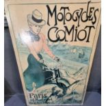 Reproduction advertising poster on board 'Motorcycles Comiot'. 83 x 67cm approx. (B.P. 21% + VAT)
