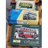 Corgi Classics Greenline London Transport bus set, together with two 'The Connoisseur Collection'