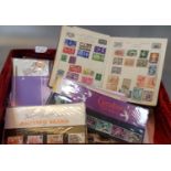 Box with all world collection of stamps in album, stockbook, envelopes and selection of GB
