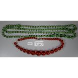 Collection of assorted coloured glass bead necklaces. (B.P. 21% + VAT)