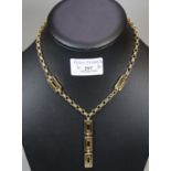 9ct gold belcher type necklace with bar links. 15.6g approx. (B.P. 21% + VAT)