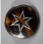 Tortoiseshell silver mounted star design brooch. (B.P. 21% + VAT)