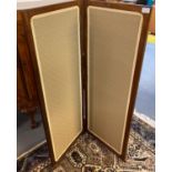 Small mahogany and fabric two section folding screen. (B.P. 21% + VAT)