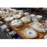 Four trays of Copeland Spode 'Merville' design dinnerware items to include: various size plates,