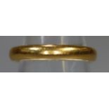 22ct gold engraved dress ring. 3.2g approx. Ring size J. (B.P. 21% + VAT)
