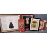 A group of assorted framed items appertaining to the Royal Welsh Fusiliers including; 'The Flash',