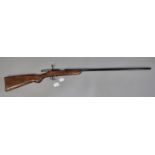 Webley .410 single barreled bolt action shotgun, 25 inch barrel with half wooden stock. NOTE,