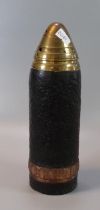 Large solid steel shell with brass cap and collar. (B.P. 21% + VAT)