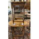 Two similar early 20th century oak occasional tables, one with barley twist legs. (2) (B.P. 21% +