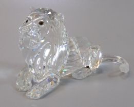 Swarovski crystal glass animal sculpture, 'The Lion', in original box. (B.P. 21% + VAT)