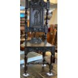 17th century style oak refectory table having framed two plank top over arcade frieze with