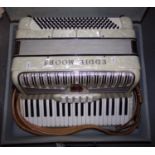 Vintage Eddie Moors 120 base compact accordion made in Italy in the late 1970s to early 1980s, in