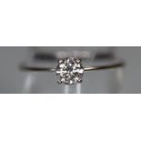14ct white gold diamond solitaire ring. Approx 0.2ct. (B.P. 21% + VAT)