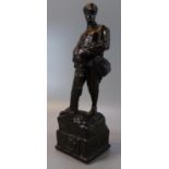 Composition figure of a WWI soldier, the base marked 'Artists Rifles' and dated 1914-1918. 23cm high