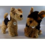 Modern Steiff 'Terry Dog', together with Steiff 'Herkules Yorkshire Terrier' dog. (2) (B.P. 21% +
