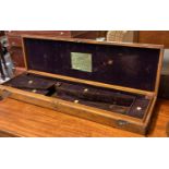 19th century oak cased 'Oak Gun Motoring' case with label for 'Balisher & Terry' with exemption