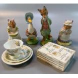 Two Royal Albert Beatrix Potter figurines, to include; Jemima Puddleduck and Foxy Whiskered