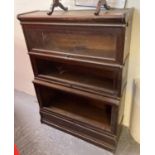 Early 20th century Wernicke type three sectional bookcase with metal banding. (B.P. 21% + VAT)