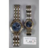 Pair of stainless steel Raymond Weil ladies and gent's wristwatches. (2) (B.P. 21% + VAT)