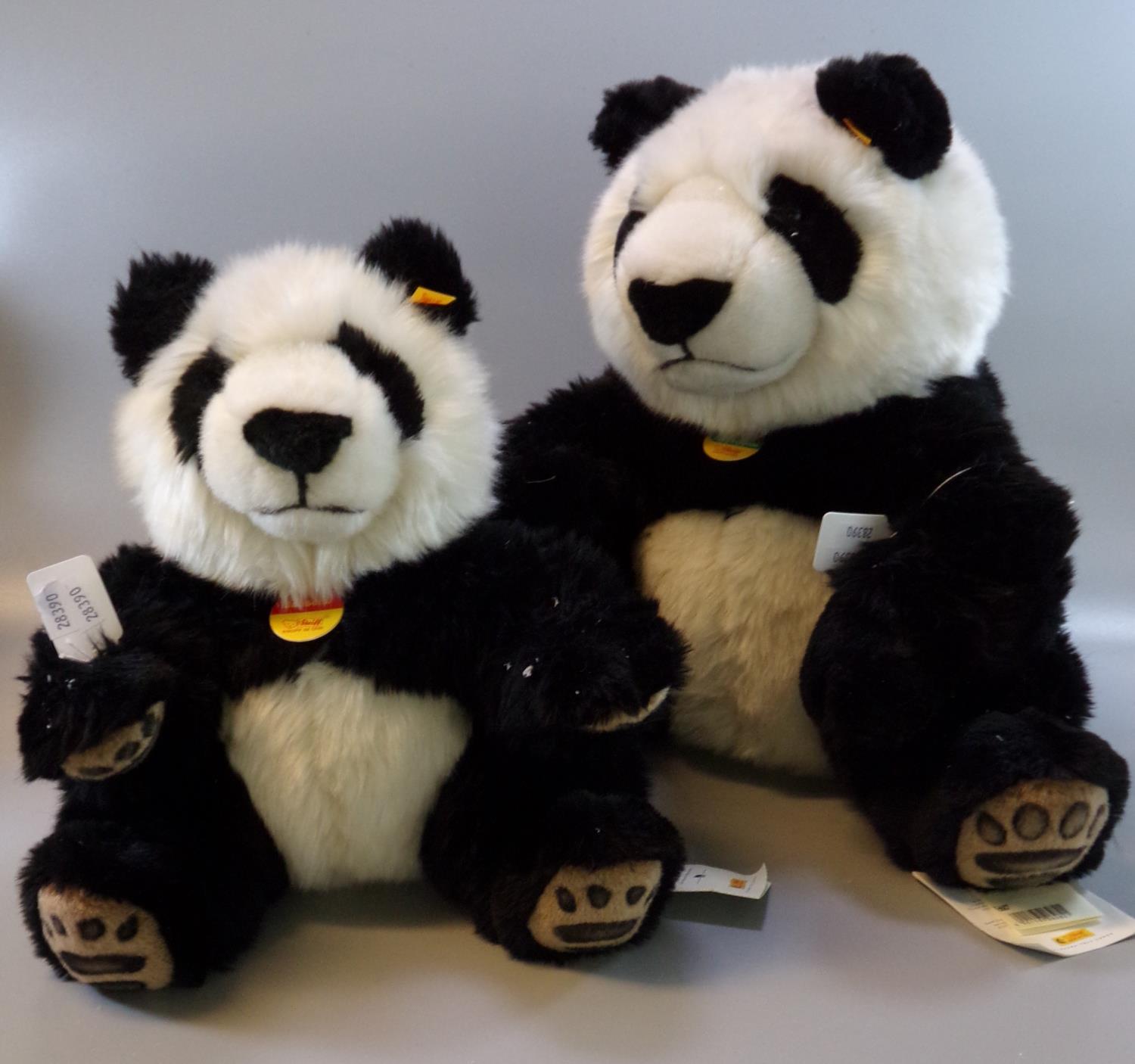 Two modern Steiff panda bears, mother and cub. (2) (B.P. 21% + VAT)
