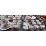 Four trays of china: Salisbury 'June' bone china tea ware, six cups, saucers and tea plates,
