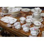 Three trays of china to include: two trays of Royal Albert 'Moss Rose' English bone china design