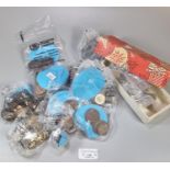 Bag of assorted GB and Foreign coinage, to include: silver half crowns, silver florins, copper